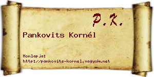 Pankovits Kornél névjegykártya