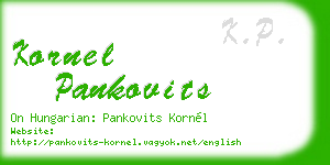 kornel pankovits business card